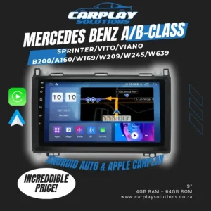Mercedes-Benz A/B Class B200/A160/W169/W209/W245/W639 Sprinter Vito Viano 2002-2005 Android Radio (Carplay & Android Auto)