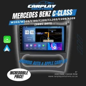 Mercedes-Benz W203 W209 C180 C200 CL203 C209 A209 2004-2011 Android Radio (Carplay & Android Auto)