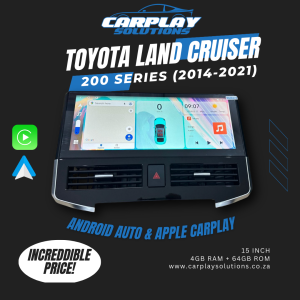Toyota Land Cruiser VX 200 series (2014-2021) Android Radio 15 inch (Carplay & Android Auto)