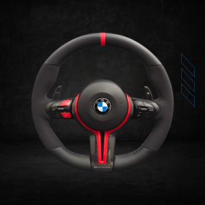 BMW M Performance Carbon Fiber + Alcantara Steering Wheel (Red)