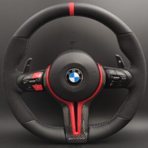 BMW M Performance Carbon Fiber + Alcantara Steering Wheel (Red)